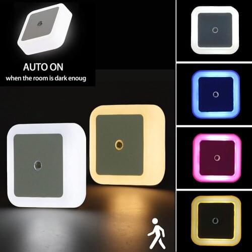 LED Night Light Mini Light Sensor Control 110V 220V EU US Plug Nightlight Lamp For Children Kids Living Room Bedroom Lighting