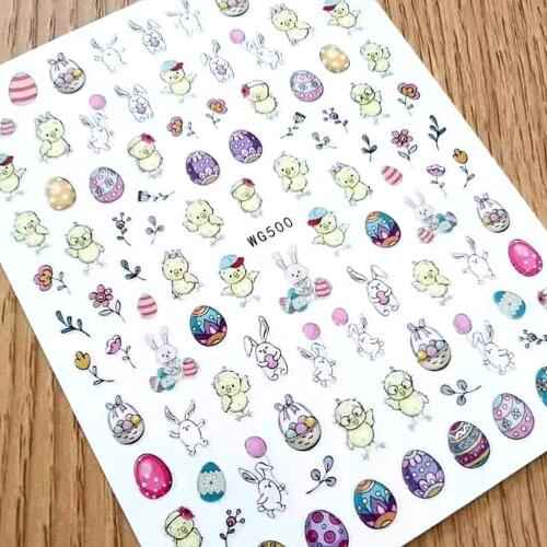 Newest WG499 500 3D nail sticker decal stamping back gule DIY nail decoration tools