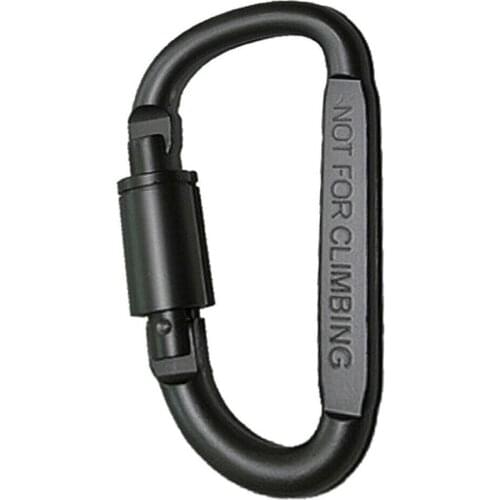 New Hot Practical 1 Pcs Black D Shaped Aluminum Alloy Keychain Carabiner Climbing Karabiner Mosqueton Hook Equipment Outdoor
