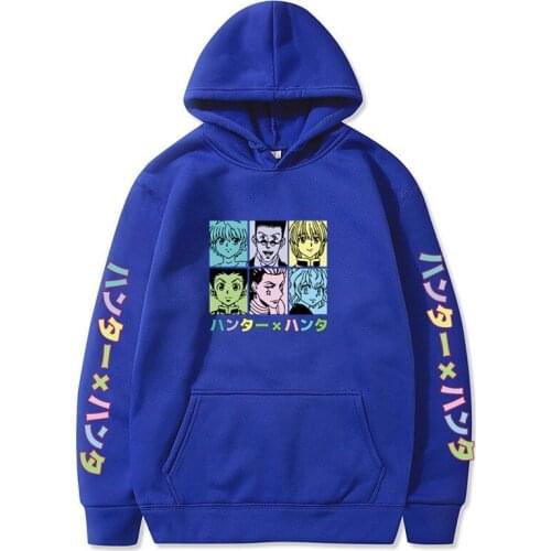 Casual Anime Print Hoodies Sweatshirts Creativity Fashion Loose Streetwears Men Warm Clothing Cartoons Fleece Oversize Hoody
