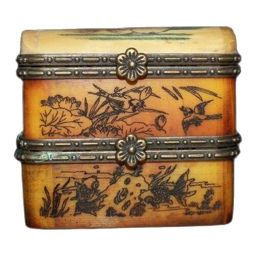 Early collection of cattle bone double jewelry box ornaments