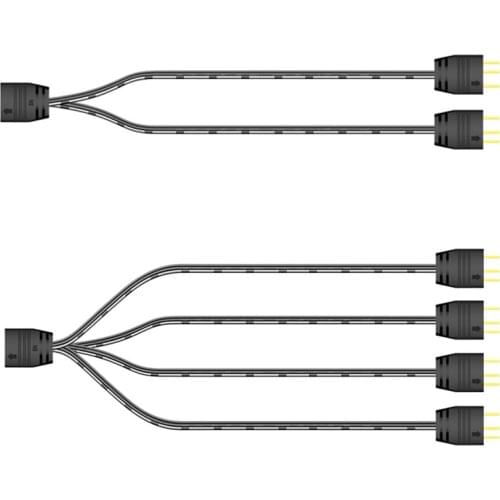 COOLMOON 1 to 4 Way Splitter Cooler Cooling Fan Hub 3Pin Fan HUB Splitter Power Cable Extension Cord for Mainboard Speed Control