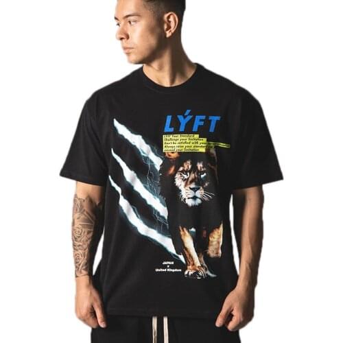 Gym Fitness Cotton Loose T Shirt Men Bodybuilding Short Sleeve T Shirt Male Hip Hop Fashion Casual Print Tees Tops Japan Clothes