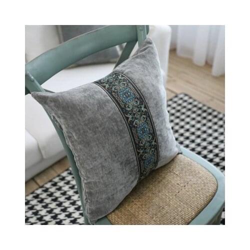 High Quality Embroidered suede Cushion Cover Knit Pillow Cover Cable Decorate Pillows Cotton Coussin Cojines Sofa Free Shipping