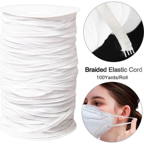 100Yards White Elastic Bands For Clothes 3mm/6mm Rubber Elastic Cord Band Garment Sewing Accessories elastic for sewing