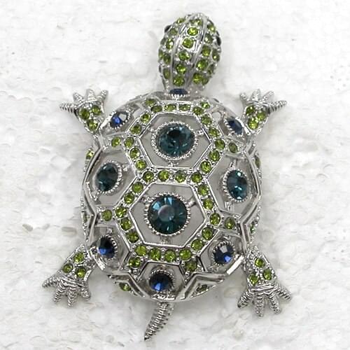 12pcs/lot Wholesale Fashion brooch Rhinestone Turtles Pin brooches C102026