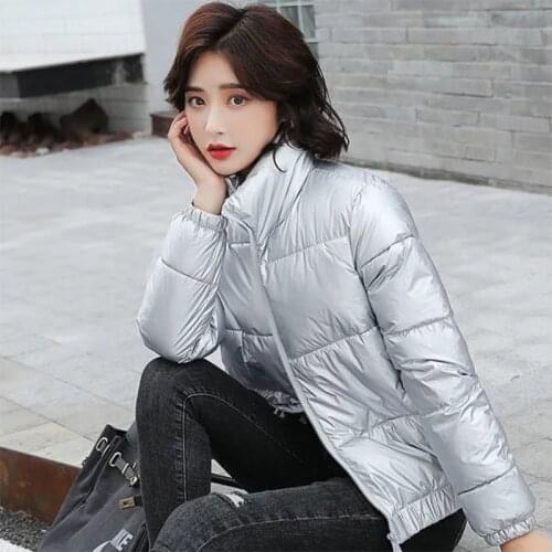 2021 new version glossy matte loose down padded jacket womens short bread winter padded jacket
