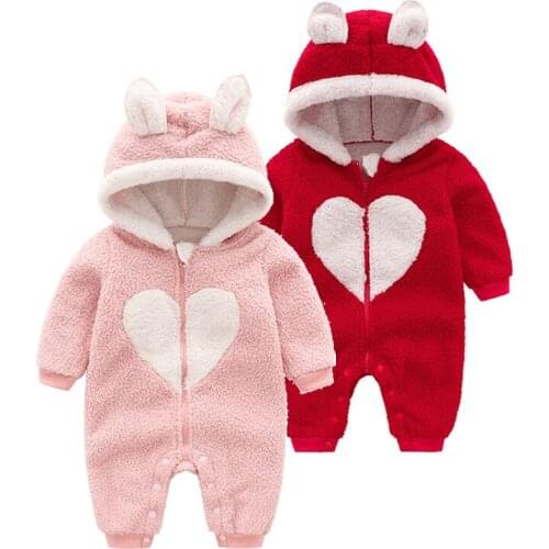 2019 Fashion Newborn Baby Infant Clothes Long-sleeved Cute Warm Winter Jumpsuit Hooded With Bodysuit Baby Boys&girls Clothing