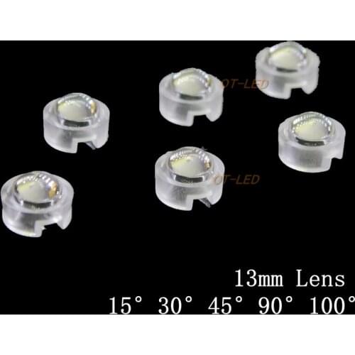 416pcs 13mm mini IR Lens 15 30 45 60 90 100 Degree Needn't Holder For 1W 3W 5W High Power LED Diode Convex Reflector Collimator