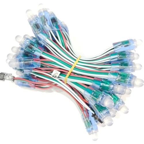 50leds/lot 12mm WS2811 2811 IC Full Color LED Module Light Input 5V 12V IP68 Waterproof RGB Color Digital LED Pixel String