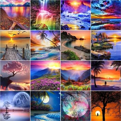 5D Diamond Painting Kits Landscape Mosaic Picure Embroidery Full Round Square with AB Drill Art Craft Gift Home Decor