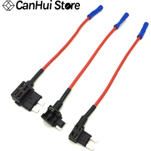 12V MINI SMALL MEDIUM Size Car Fuse Holder Add-a-circuit TAP Adapter with 10A/15A Micro Mini Standard ATM Blade Fuse