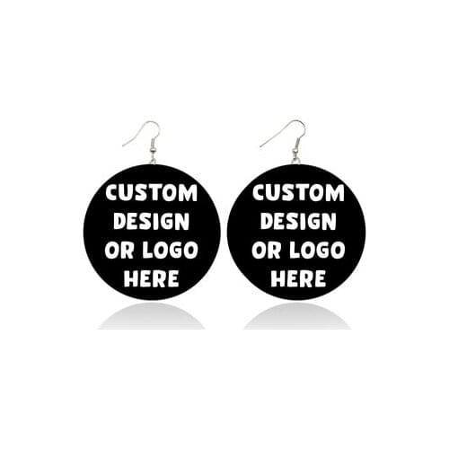 Free Shipping!Wooden Round custom Order Earrings