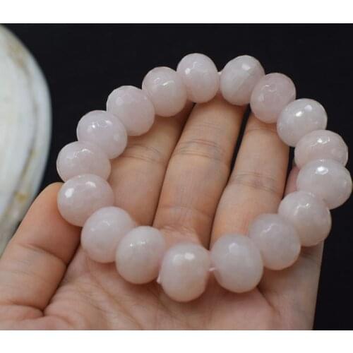 Big size rose quartz roundel faceted 12*16mm nature 7.5inch FPPj wholesale beads good quality