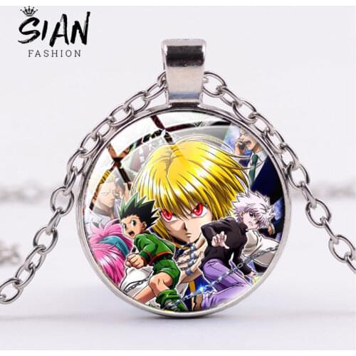 SIAN Anime Hunter X Hunter Pendant Necklace Art Photo Glass Cabochon Necklaces For Friends Gifts Jewelry Collection Accessories