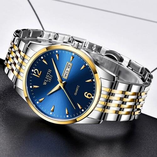 Mens Watches Top Brand Luxury Man Quartz Watch Analog Date Week Sport Casual Wristwatch Full Steel Waterproof Watch Men Clock