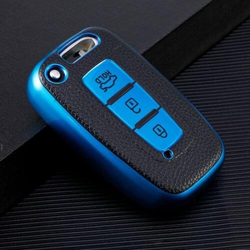 TPU Leather Grain Car Key Cover Case For Hyundai Solaris HB20 Veloster SR IX35 Accent Elantra i30 For KIA RIO K2 K3 Sportage