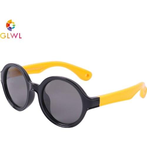 GLWL Sunglasses Baby Round Black Glasses Sun Boys Childrens Mirror Sports Polarizing Eyeglass Gilrs Silicone Eyewear Wholesale
