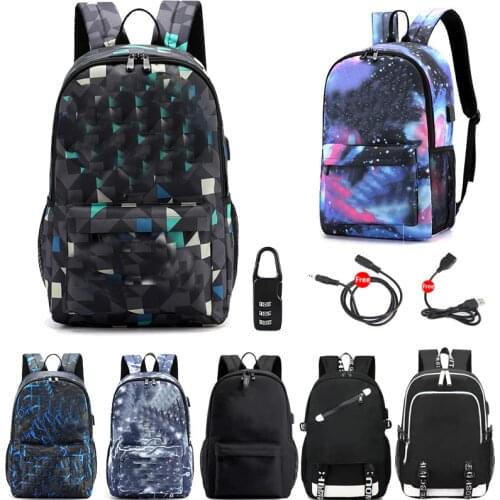 B-r-a-w-l St.ar.s Canvas Luminous Waterproof Anti-theft Laptop DJ USB Backpack for Boys Girls Student School Backpack MenWomenba