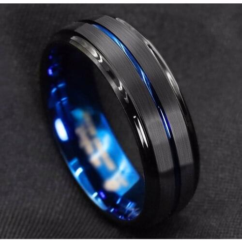 Mens Fashion Titanium Steel Rings Wedding Band Engagement Ring Jewelry Valentines Day Gift for Him Lovers Accessories