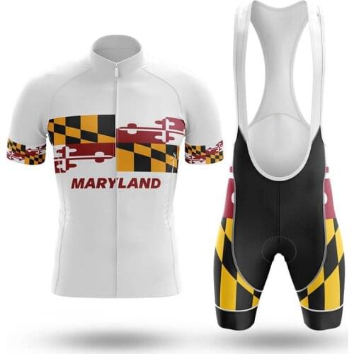 2021 MARYLAND Cycling Jersey Set Sports Team Bike Men Clothing Quick Dry Summer Sleeve Cycling Road Bike Shirt Bib Short Gel Pad