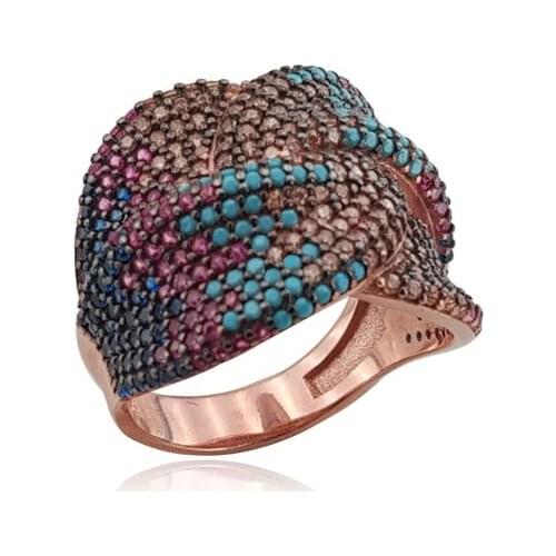 Colorful Summer Collection Statement Women Rings 925 Sterling Silver Ladies Rings for Women