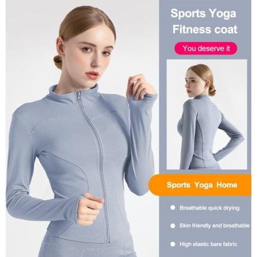 FTTOY New autumn and winter sports coat womens fitness clothing zipper stand collar casual running fast dry yoga jacket jacket