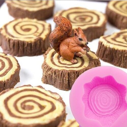 M515 3D Silicone Mold Tree Stump Mold Christmas Cake Decorating Fondant Silicone Mould Kitchen Accessories