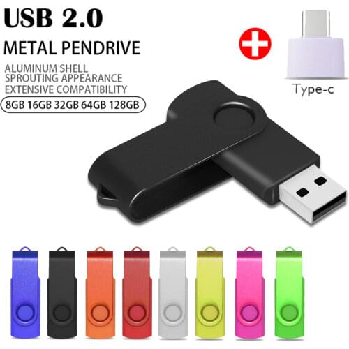 Rotatable Metal usb flash drives 128GB 64GB 32GB 16GB Key usb stick high speed pendrive cle usb memory micro usb flash drive