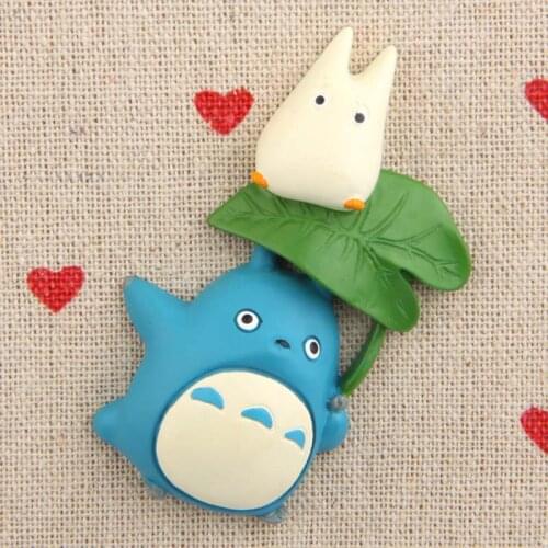 Cartoon Cute Gili Cat Briquettes Chirp Station Green Leaf On Blue Totoro Umbrella Totoro Bus Fridge Magnet Home Decor Kid Gift