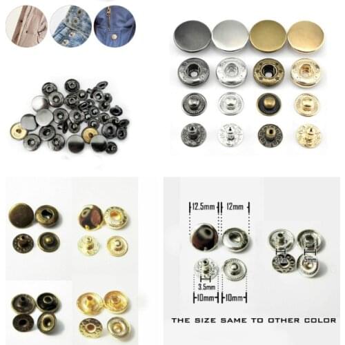 Leather Snap Fasteners Kit,10/12/15mm Metal Button Snaps Press Studs Clasps Buttons Sewing Buttons for Clothes