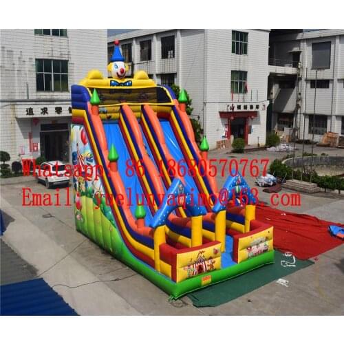 Inflatable cartoon clown theme slide inflatable dry slide for hot-selling