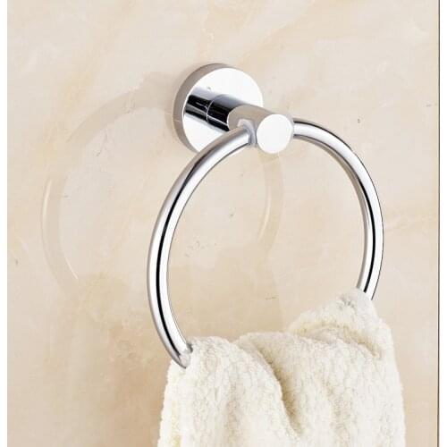 1 Piece Stainless Steel Towel Ring Wall-mounted Washcloth Rack Home Bathroom Kitchen Supplies