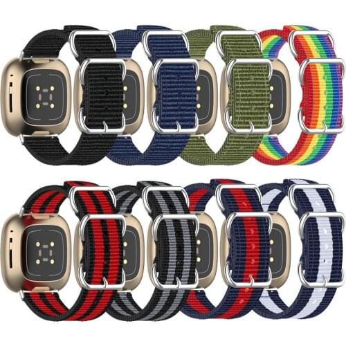 Nylon Watch Wristband For Fitbit Versa 3/Sense Smart Watch Durable Breathable Replacement Wrist Strap Smartwatch Accessories