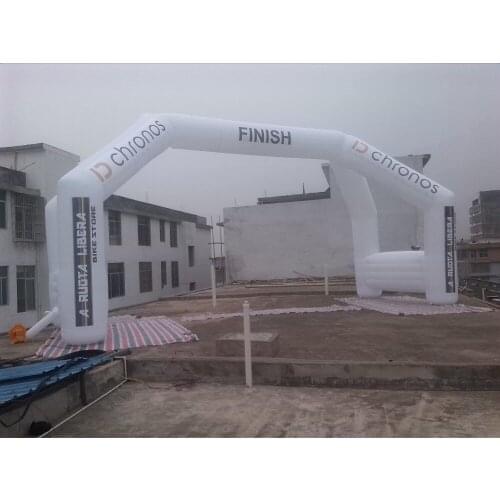Independent station without a cord white inflatable finish sport arch for advertisement with free air blower