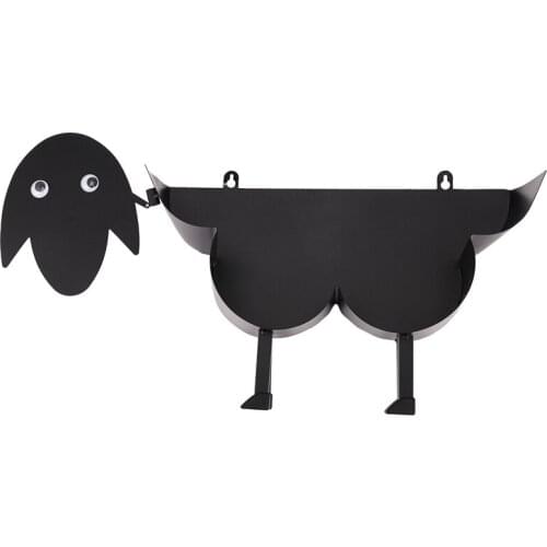 Novelty Black Sheep Toilet Roll Holder Bathroom Ornament Free Standing Metal Paper Towel Holder