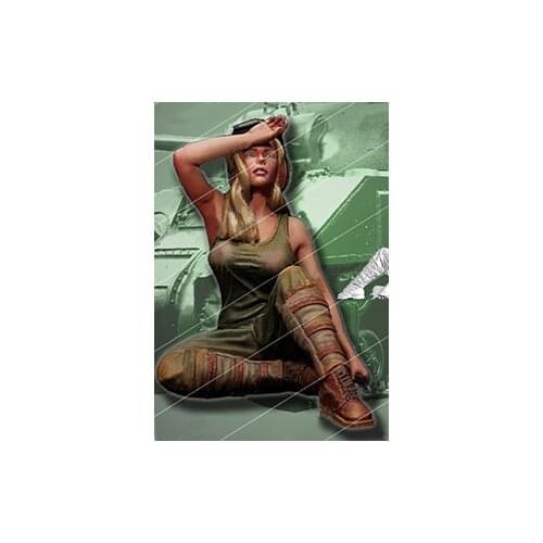 New Unassembled 1/16 120mm TANK GIRL SOLDIER SUMMER 120MM Resin Kit DIY Toys Unpainted resin model