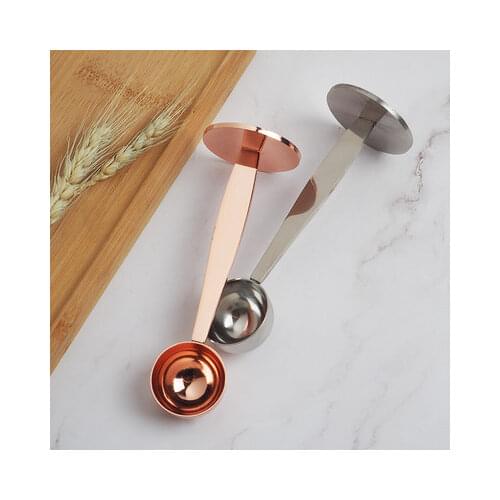Portable 201 Stainless Steel Stand coffee Powder Measuring Tamper Spoon Stainless Steel Coffee & Tea Tools