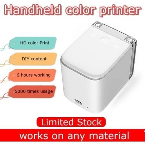 Handheld Mobile Printer Paperless Multi-surface tattoo photo logo pattern bar code mbrush Portable MINI Color Printer