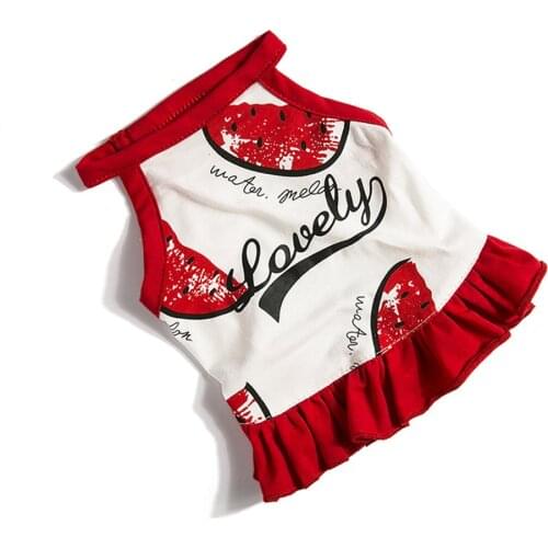 Watermelon Print Dog Clothes Summer Puppy Dog Costume Pet Clothes for Small Dogs Chihuahua Skirt Pet Dress Cat Ropa Perro