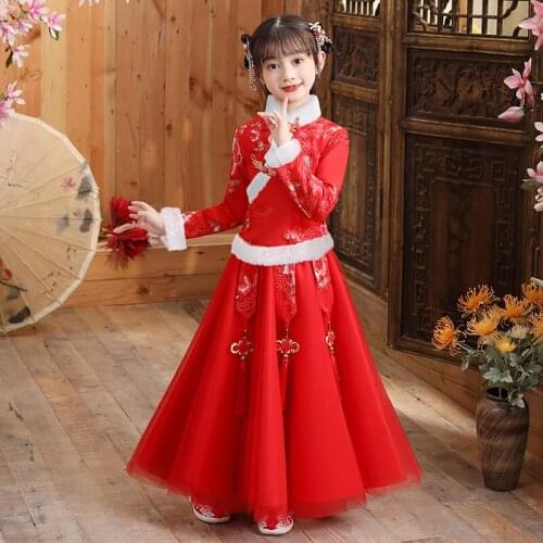 Autumn Winter Quilted Dress Girl Dress Christmas Party Long Sleeve Children Clothes Kids Dresses For Baby New Year Clothing