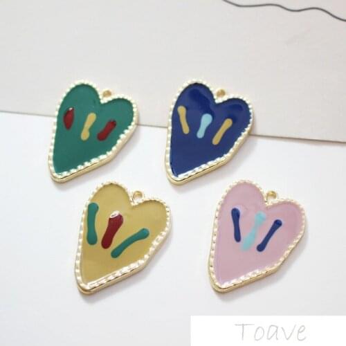 Alloy Peach Heart Pendant Color Contrast Color DIY Hand Made Ear Stud Material Accessories