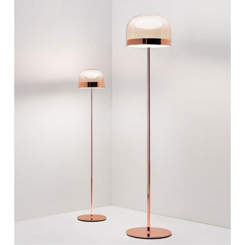 LED floor lamp Nordic LED floor lamp LED 24W warm color glass shade floor light big light for living room smoke color floor lamp