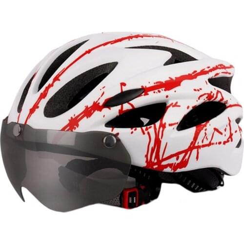 Bike Helmet Professional Protective Unisex Adult Ultralight Bicycle Cycling Hat with Goggles for Outdoor Sports