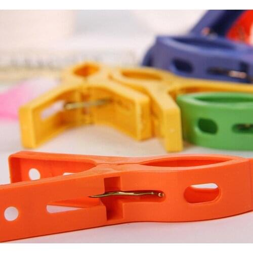 Hanger Clips Laundry Clothes Powerful Windproof Plastic Traveling Clothespins Big Beach Towel Clamp Clips Spring Pins W0O8