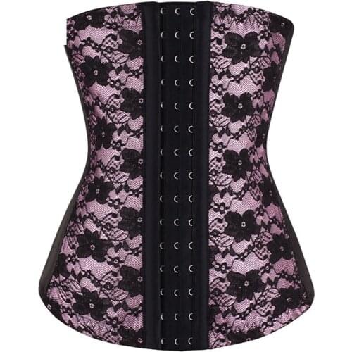 High Quality Waist Trainer Plastic Steel Boned Floral Lace Underbust Corset 4 Color Choice Breathable Waist Trainer Body Shaper