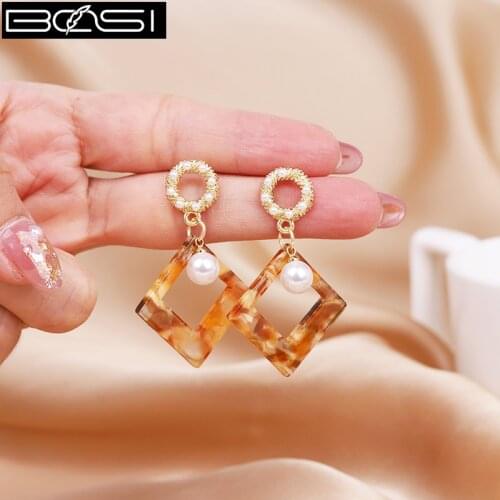 BOSI Pearl acrylic earrings for women 2021 fashion jewelry drop earrings boho gifts dangle earrings simple earring girls cute cc