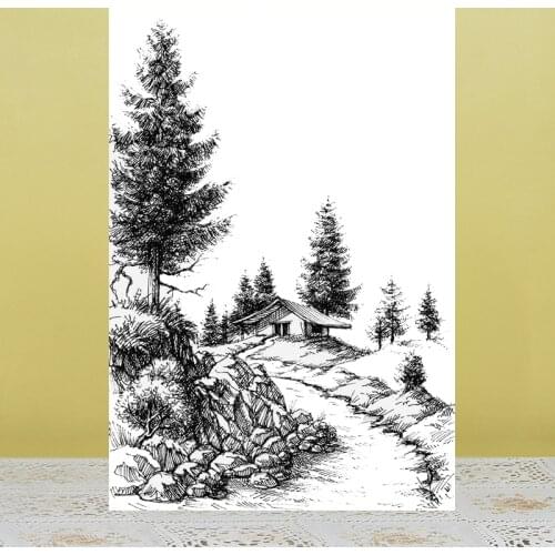 ZhuoAng Tree / Path Claus Clear Stamps/Seals For DIY Scrapbooking/Card Making/Album Decorative Silicon Stamp Crafts