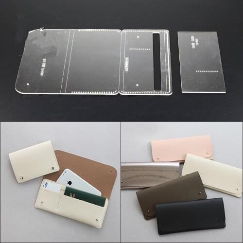 1set DIY Acrylic Leather Template Handwork Leathercraft Home DIY Tools Accessory A long wallet 21*9.5*1.5cm