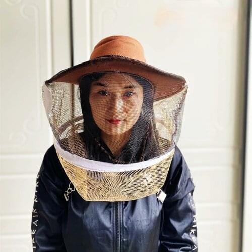 1PCS Small Red Fur Cowboy Beehive Insect-proof Hat 37.5CM Diameter Beekeeping Equipment